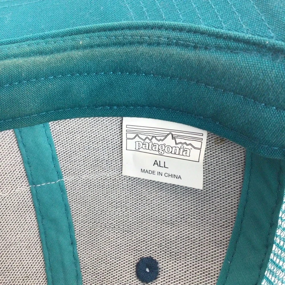 Patagonia Pickup Lines Snap Back Hat Cap Surfer Van Teal Blue Zachary Crawford